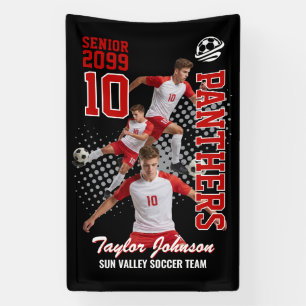 Senior Soccer Player Custom Photo Collage Sports Banner