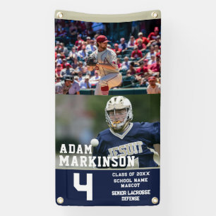 Senior Sport Lacrosse 2 Color Block Outdoor Banner