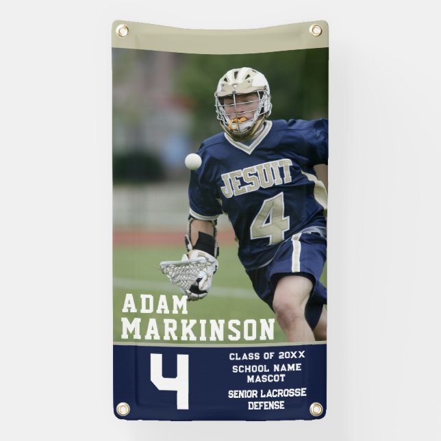Senior Sport Lacrosse Colour Block Outdoor Banner (Vertical)