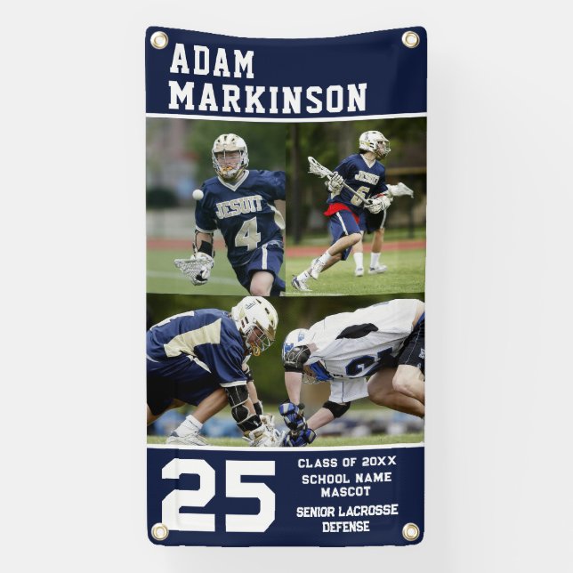 Senior Sport Lacrosse Outdoor Banner (Vertical)