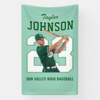 Senior Sports Baseball Player Number Custom Photo