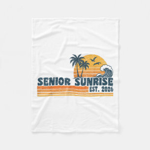 Senior Sunrise 2026 Graduation Cool Retro High Sch Fleece Blanket