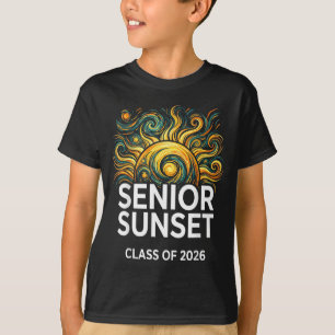 Senior Sunset Retro Graduation Cl 2026 Graphic 2 T-Shirt