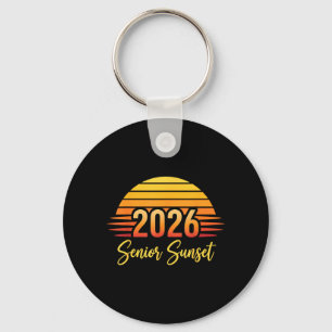 Senior Sunset Retro Graduation Cl 2026 Graphic Key Ring