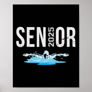 Senior Swim Team Member Cl Of 2025 Swimmer Vintage Poster