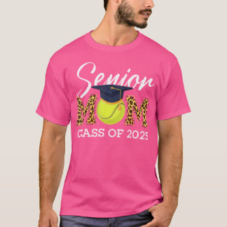 Senior Tennis Mum Class Of 2025 Leopard Graduation T-Shirt