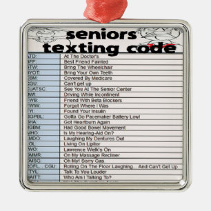 Senior Texting Code Metal Tree Decoration