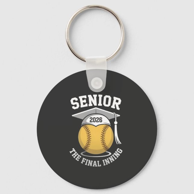 Senior The Final Inning 2026 Softball Graduation  Key Ring (Front)