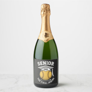 Senior The Final Inning 2026 Softball Graduation Sparkling Wine Label