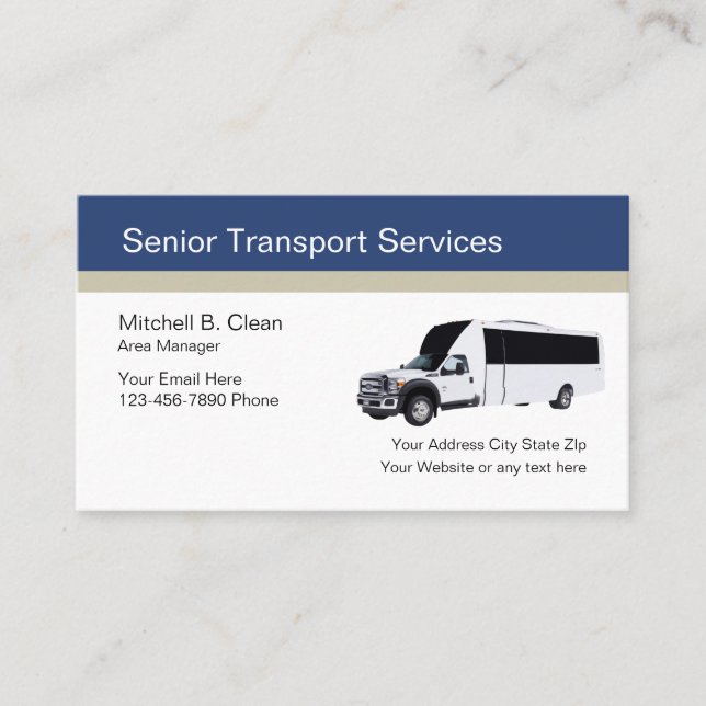 Senior Transport Services Business Card (Front)