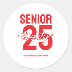 Senior twenty 25 Graduation gift Classic Round Sticker