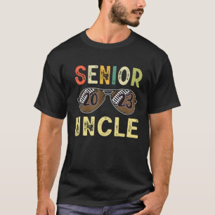 Senior Uncle 2023 Cool Proud Football Senior Gradu T-Shirt