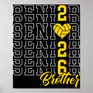 Senior Volleyball Brother Graduation Cl Of 2026 Se Poster