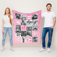 Senior Volleyball Team Custom Photo Pink Confetti