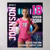Senior Volleyball Team Custom Player Photo Sports