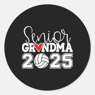 Senior Volleyll Grandma 2025 Cl Of 2025 Graduation Classic Round Sticker