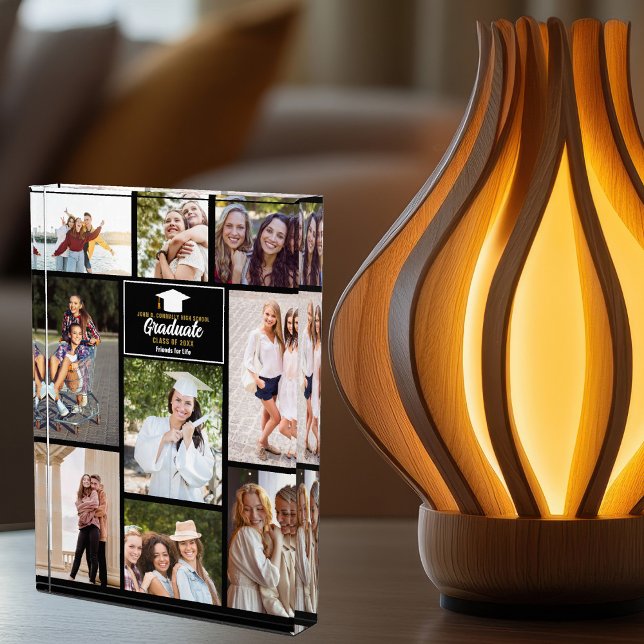 Senior Year Friends Collage 2025 Graduation Gift Photo Block (Creator Uploaded)