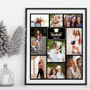 Senior Year Friends Photo Collage 2023 Graduation Poster
