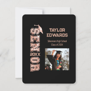 Senior Year Glitter Graduation Photo Announcement