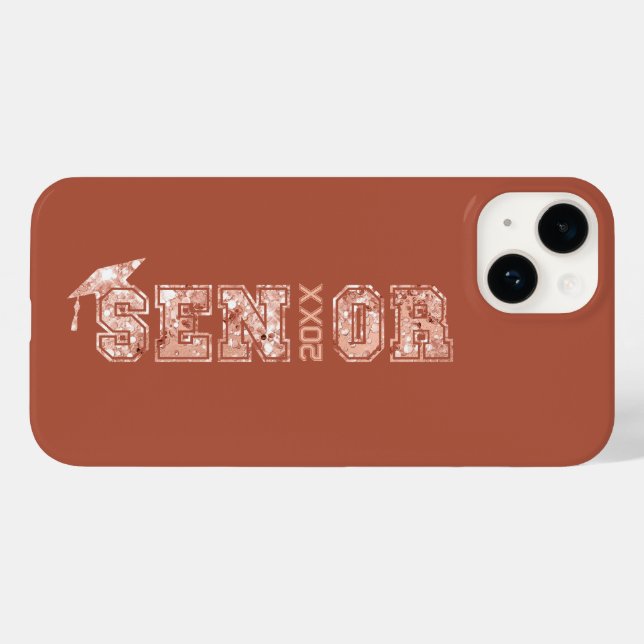 Senior Year Grad Graduate Glitter Sequins Year Case-Mate iPhone Case (Back (Horizontal))