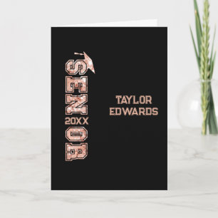 Senior Year Grad Photo Graduate Glitter Year Card