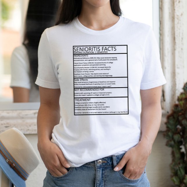 Senioritis facts/Graduation T-Shirt (Creator Uploaded)