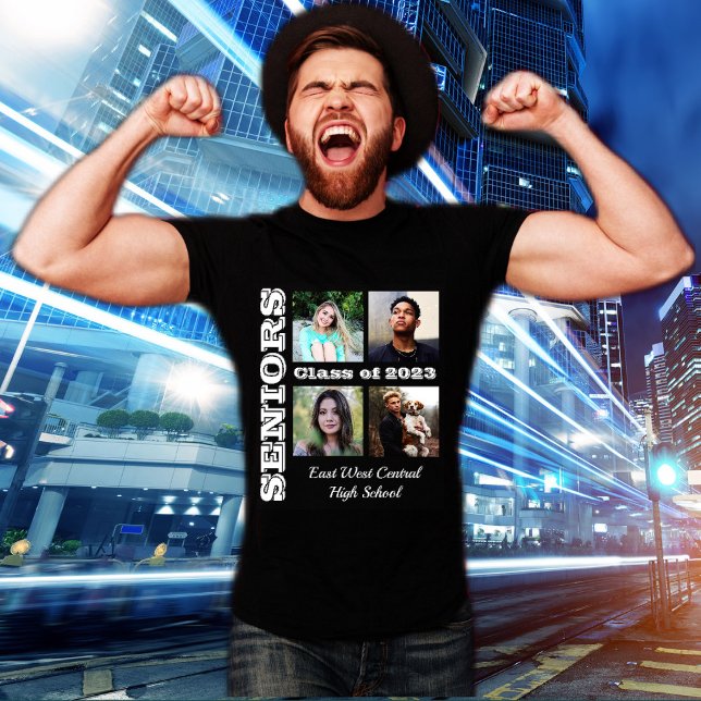 Seniors Class Friends 4 Photo 2023 Collage T-Shirt (Creator Uploaded)