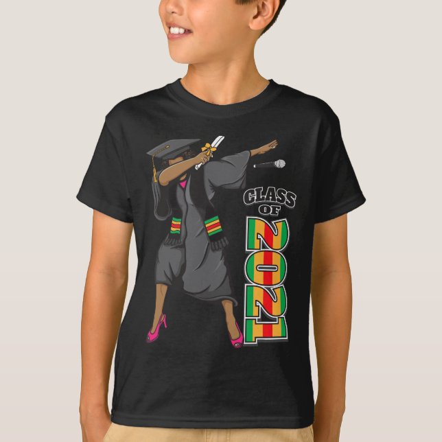 Seniors Class of 2021 African Kente Graduation Sto T-Shirt (Front)