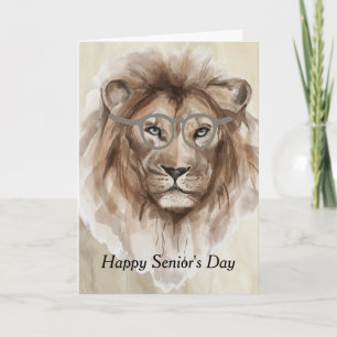 Senior's Day with Watercolor Lion Card