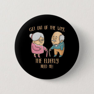 Seniors Home Caregiver Funny Elderly Nurse Care Nu 6 Cm Round Badge