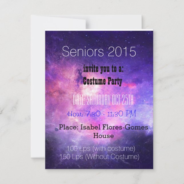 Seniors party invitation (Front)