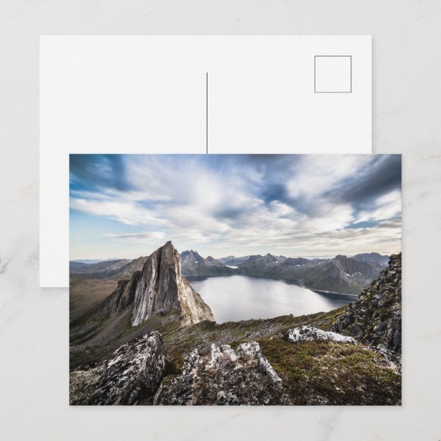 Senja Island Mountain Photo Postcard (Front/Back)