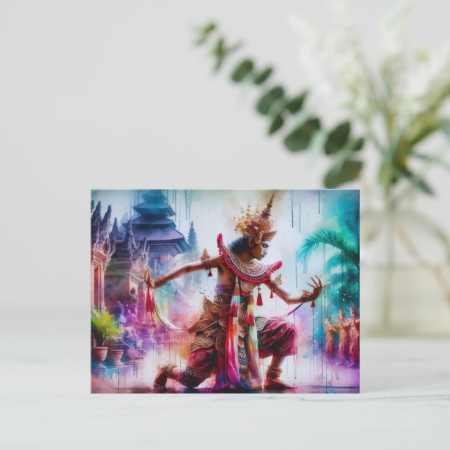 Senja Tari: Twilight Dance in Bali Holiday Postcard (Standing Front)