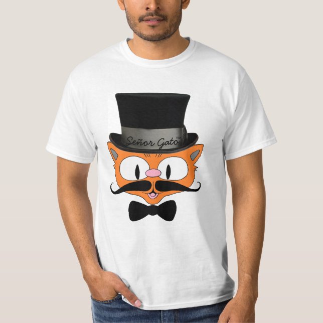 Señor Gato™ Handlebar Moustache Cat With Top Hat (Front)