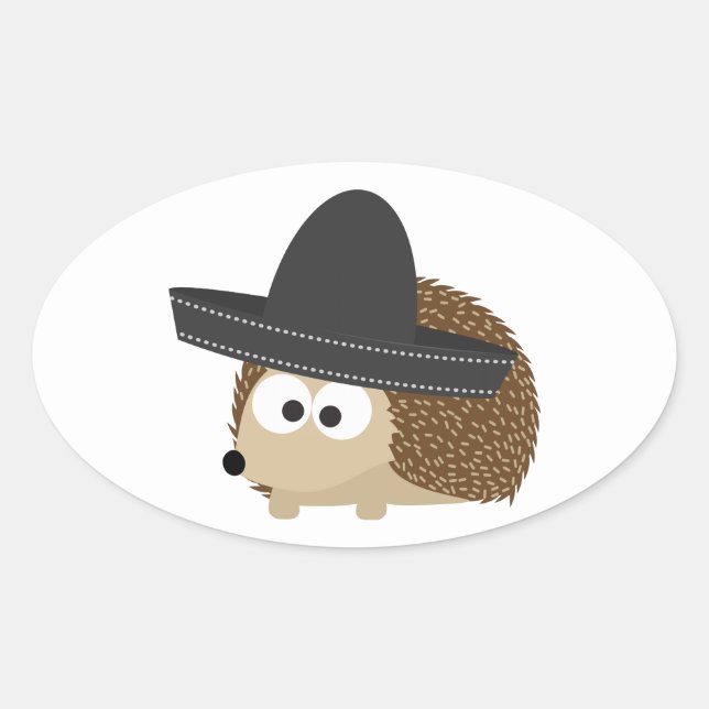 Señor Hedgehog Oval Sticker (Front)