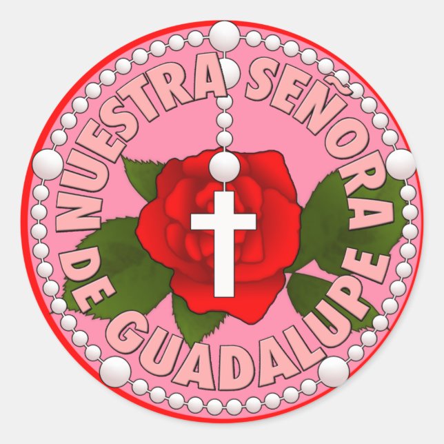 Señora de Guadalupe Classic Round Sticker (Front)