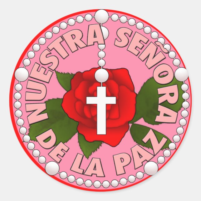 Señora de la Paz Classic Round Sticker (Front)