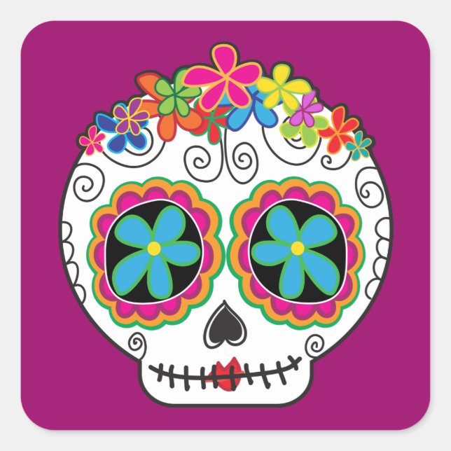 Señorita Calavera Square Sticker (Front)