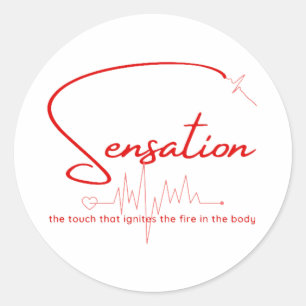 Sensation Pulse Heartline Classic Round Sticker