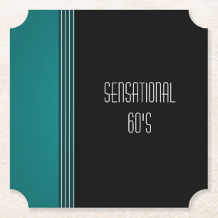 "Sensational 60's" Customisable Paper Coaster