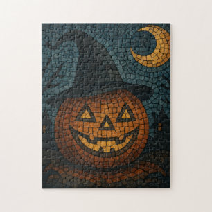Sensational Mosaic Pumpkin Halloween Jigsaw Puzzle