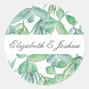 Sensational Succulents Wedding Classic Round Sticker