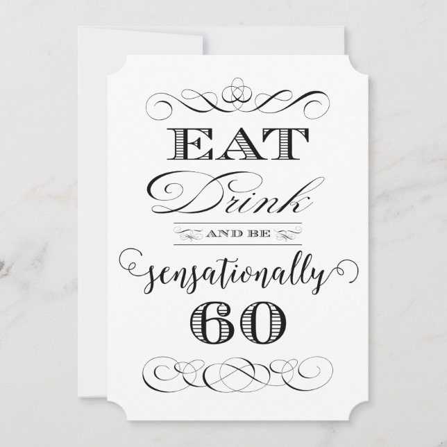 Sensationally 60 Birthday Dinner Party Invitation (Front)