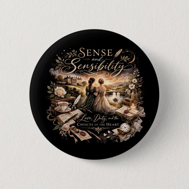 Sense and Sensibility 6 Cm Round Badge (Front)