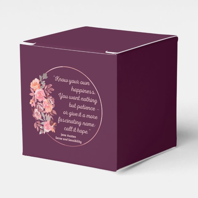 Sense And Sensibility Quote I - Cute Style Favour Box (Front Side)