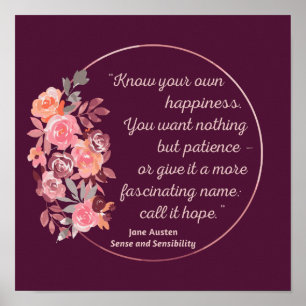 Sense And Sensibility Quote I - Cute Style Poster