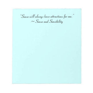 Sense Will Always Attract Me Jane Austen Quote Notepad