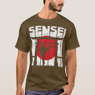 Sensei Japanese Flag Martial Arts Torii Gate Vinta T-Shirt