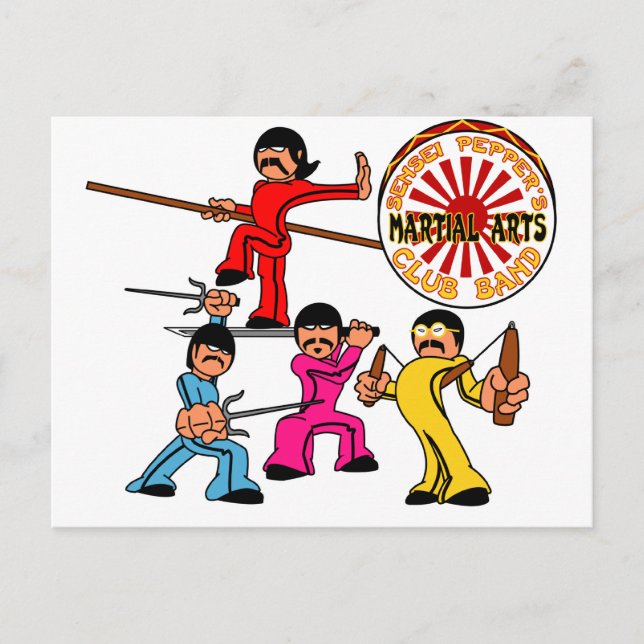 Sensei Peppers Martial Arts Club Band Postcard (Front)