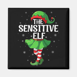 Sensitive Elf Christmas Girls Women Elf Squad Xmas Magnet